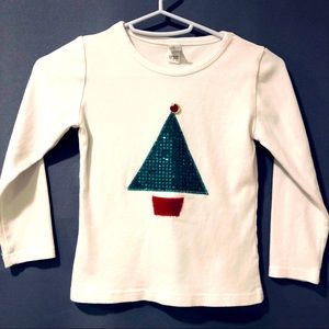 Girls Sequin Christmas Tree Top